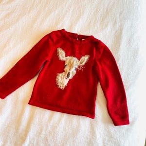 Cynthia Rowley Christmas Sweater Reindeer 2T Girls
